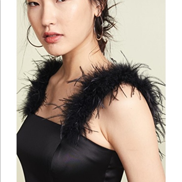 Feather strap black cocktail dress - Picture 5 of 5